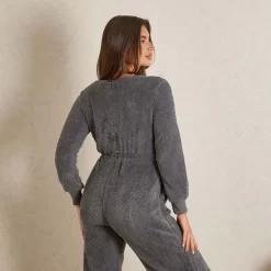 OHS Teddy Fleece Round Neck Jumpsuit - Grey -Sienna Store ogjutedgy 4s 5