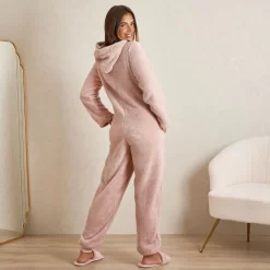 OHS Teddy Fleece Onesie Jumpsuit - Blush -Sienna Store ogontedbl 3s 5