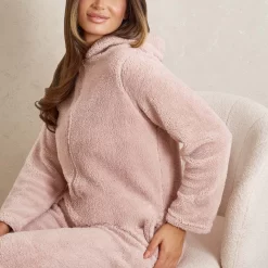 OHS Teddy Fleece Onesie Jumpsuit - Blush -Sienna Store ogontedbl 5s 5