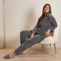 OHS Teddy Fleece Onesie Jumpsuit - Grey -Sienna Store ogontedgy 3s 5