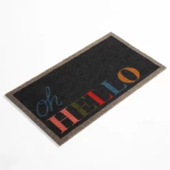 OHS Printed 'Hello' Washable Doormat, Navy - 40 X 70cm -Sienna Store ordmwhlnv 2s