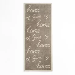 OHS Printed 'Home Sweet Home' Washable Runner, Grey - 50 X 120cm