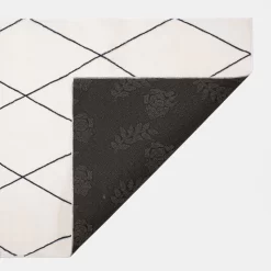 OHS Geo Printed Flat Rug - Cream / Black -Sienna Store ortftprcr 2s 3