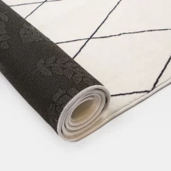 OHS Geo Printed Flat Rug - Cream / Black -Sienna Store ortftprcr 4s 3