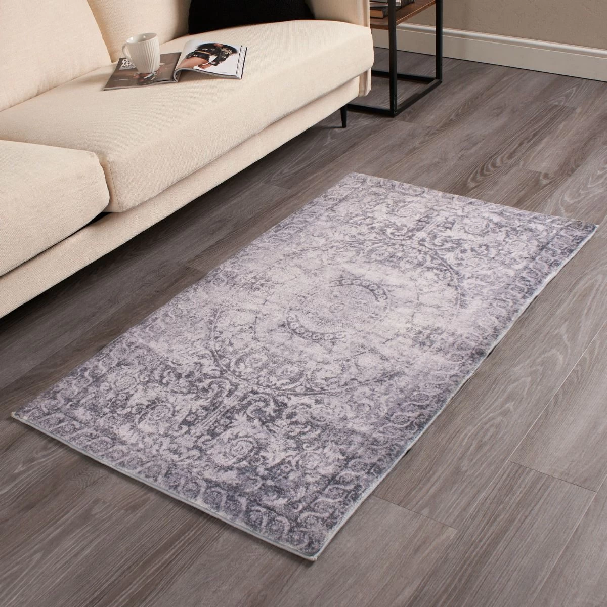 OHS Vintage Washed Flat Rug - Grey 2 OHS Vintage Washed Flat Rug - Grey - Image 2