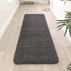 OHS Washable Shaggy Rug Runner - Charcoal