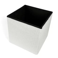 OHS Boucle Cube Storage Ottoman - White -Sienna Store osbocsowh 3s