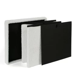 OHS Boucle Cube Storage Ottoman - White -Sienna Store osbocsowh 5s