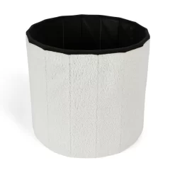 OHS Boucle Round Storage Ottoman - White -Sienna Store osborsowh 3s