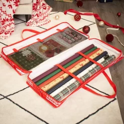 OHS Nordic Print Christmas Wrap Storage Bag - Red -Sienna Store oscwxmsre 12s12