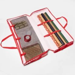 OHS Nordic Print Christmas Wrap Storage Bag - Red -Sienna Store oscwxmsre 6s