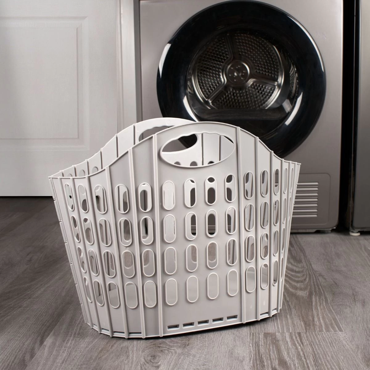 OHS Fold Flat Laundry Basket - Grey 5 OHS Fold Flat Laundry Basket - Grey - Image 5