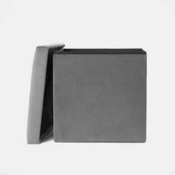 OHS Matte Velvet Cube Storage Ottoman - Charcoal -Sienna Store osmvcsocl 2s