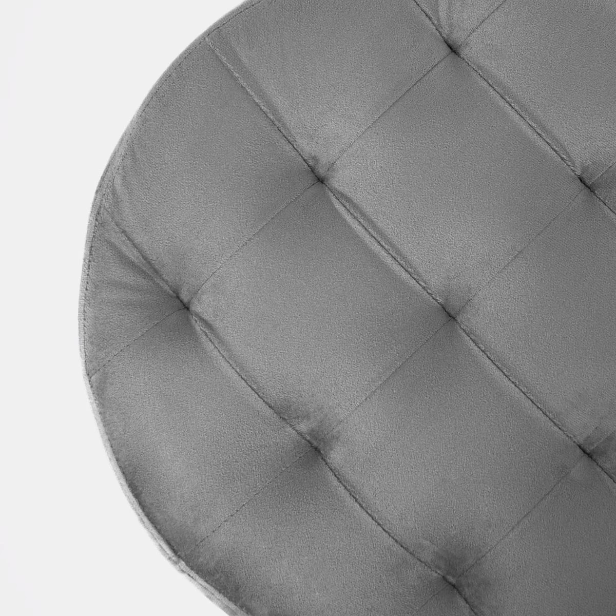 OHS Matte Velvet Round Storage Ottoman - Charcoal 5 OHS Matte Velvet Round Storage Ottoman - Charcoal - Image 5