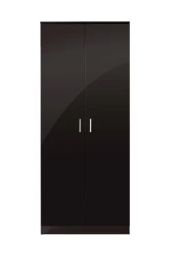 Ottawa 2 Door Wardrobe - Plain Black -Sienna Store ott2wdbbo co 01 1
