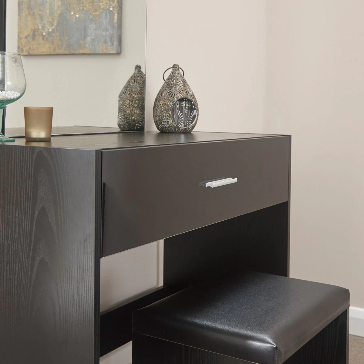 Ottawa Dressing Table With Stool Set - Black 7 Ottawa Dressing Table With Stool Set - Black - Image 7