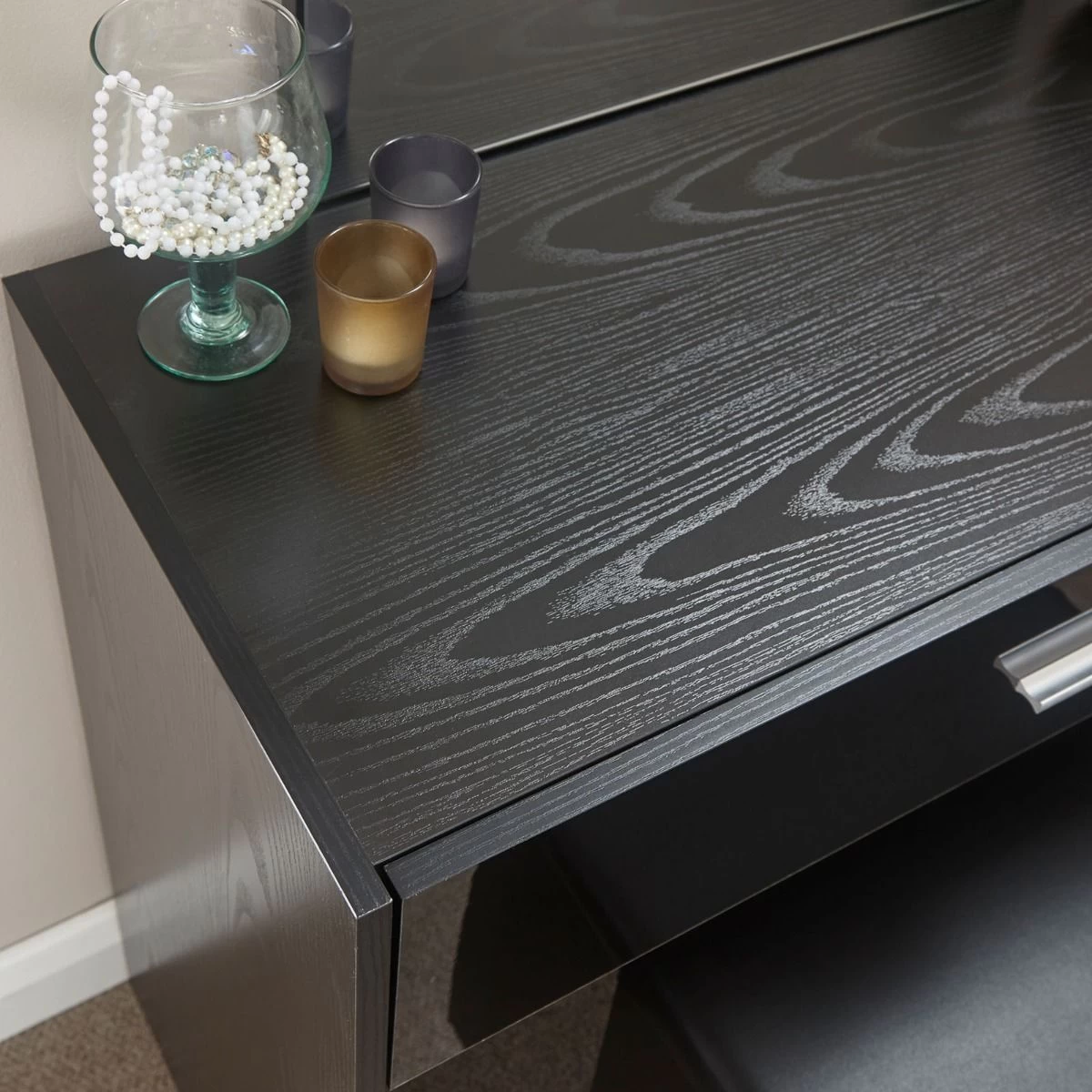 Ottawa Dressing Table With Stool Set - Black 5 Ottawa Dressing Table With Stool Set - Black - Image 5