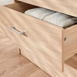 Panama 3 Piece Bedroom Furniture Set - Oak -Sienna Store pan3pcoak panama 3pcset 3drwchest oak dtl 03