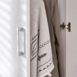 Panama 3 Piece Bedroom Furniture Set - White -Sienna Store pan3pcwht panama 3pcset 2drrobe white dtl 01