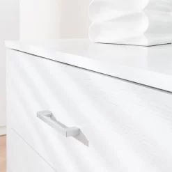 Panama 3 Piece Bedroom Furniture Set - White -Sienna Store pan3pcwht panama 3pcset 3drwchest white dtl 04