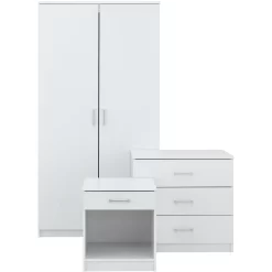 Panama 3 Piece Bedroom Furniture Set - White -Sienna Store pan3pcwht panama 3pcset white co 01a
