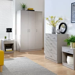 Panama 4 Piece Bedroom Furniture Set - Grey