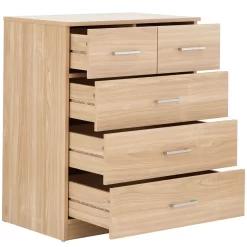 Panama 4 Piece Bedroom Furniture Set - Oak -Sienna Store pan4pcoak panama 4pcset oak 3 2drw chest co 04