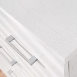 Panama 4 Piece Bedroom Furniture Set - White -Sienna Store pan4pcwht panama 4pcset 3 2drwchest white dtl 02