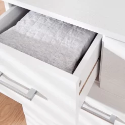 Panama 4 Piece Bedroom Furniture Set - White -Sienna Store pan4pcwht panama 4pcset 3 2drwchest white dtl 03