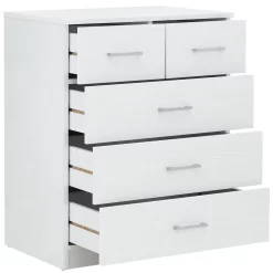 Panama 4 Piece Bedroom Furniture Set - White -Sienna Store pan4pcwht panama 4pcset white 3 2drw chest co 04