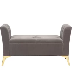 Pettine Fabric Ottoman Storage Bench - Grey -Sienna Store petottgry pettine ottoman storage bench grey sep20 co 02