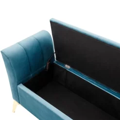 Pettine Fabric Ottoman Storage Bench - Teal -Sienna Store petotttea pettine ottoman bench teal sep21 co 09