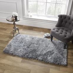 Sienna Shaggy Rug 5cm Pile - Silver