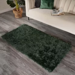 Sienna Shaggy Rug 5cm Pile - Forest Green