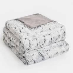 Sienna Luxury Faux Fur Throw, Grey - 150 X 200cm