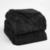 Sienna Fluffy Throw, Black - 150 X 200cm
