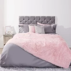 Sienna Fluffy Throw 150x200cm - Blush -Sienna Store sbflpldbl02 sienna fluffy throw blush ss1