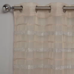 Sienna Latina Diamante Voile Net Curtains Eyelet, Natural - 55" X 87" 5 Sienna Latina Diamante Voile Net Curtains Eyelet, Natural - 55" X 87" -Sienna Store scnelat eyelet curtain diamante voile natural 3 cu