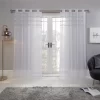 Sienna Latina Diamante Voile Net Curtains Eyelet, White - 55" X 87"