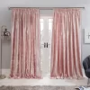Sienna Crushed Velvet Pencil Pleat Curtains - Blush Pink