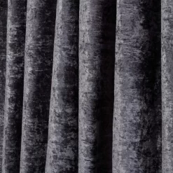Sienna Crushed Velvet Pencil Pleat Curtains - Charcoal -Sienna Store scvpcrv curtains pencil pleat velvet charcoal 3 sw