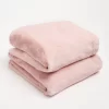 Sienna Faux Fur Fleece Throw - Blush