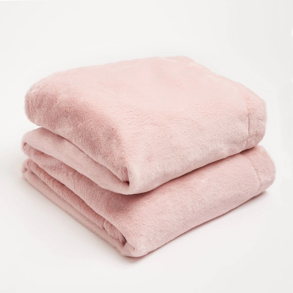 Sienna Faux Fur Fleece Throw - Blush 1 Sienna Faux Fur Fleece Throw - Blush