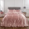 Sienna Plain Satin Duvet Cover Set - Blush Pink