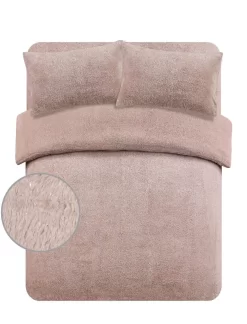 Sienna Teddy Fleece Glitter Duvet Cover Set - Blush -Sienna Store sdhstlp duvet set teddy lurex blush oh 2