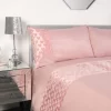 Sienna Embossed Velvet Heart Panel Duvet Cover Set - Blush