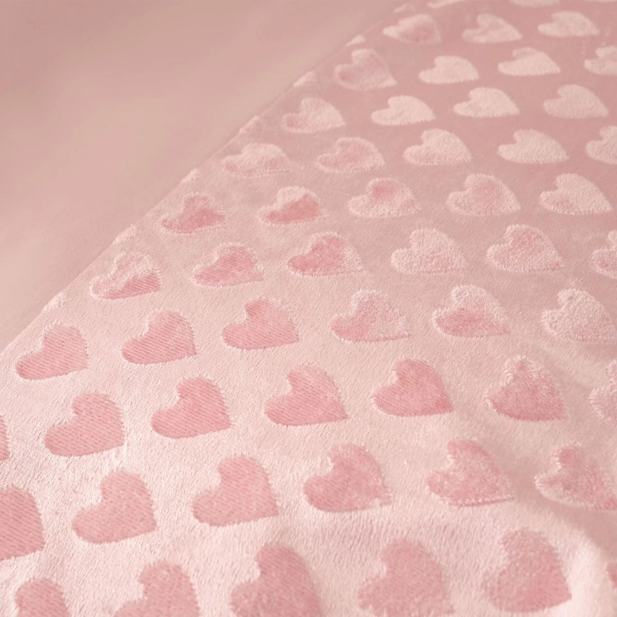 Sienna Embossed Velvet Heart Panel Duvet Cover Set - Blush 3 Sienna Embossed Velvet Heart Panel Duvet Cover Set - Blush - Image 3