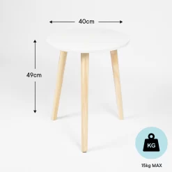 OHS Round Side Table - White -Sienna Store side tableartboard 1 copy