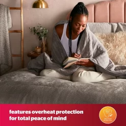 Silentnight Heated Throw - Charcoal -Sienna Store silentnight luxury heated throw charcoal 6