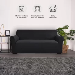 Brentfords Elastic Stretch Sofa Covers - Black -Sienna Store sofa coverartboard 1 copy